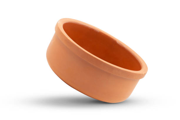 istock Brown clay pot isolated on white background 1424833631