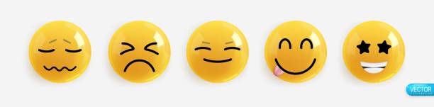 istock Emotion Realistic 3d Render. Set Icon Smile Emoji. Vector yellow glossy emoticons. 1424835591