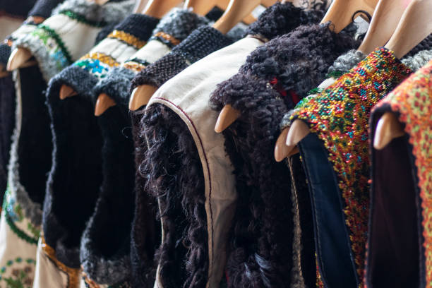 istock Embroidered clothes in traditional Ukrainian style. 1424838151