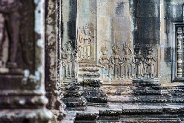 kambodscha. angkor wat tempel - cambodia traditional culture ancient angkor stock-fotos und bilder