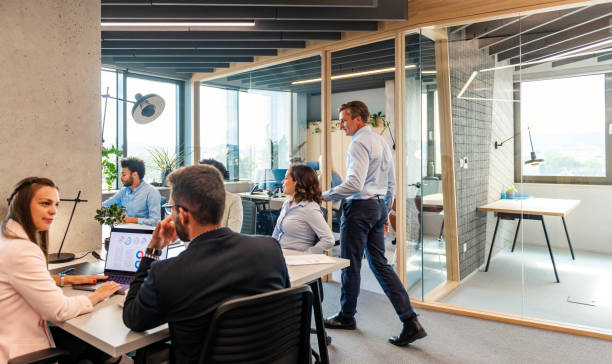 istock Business people working in modern office space 1424841718