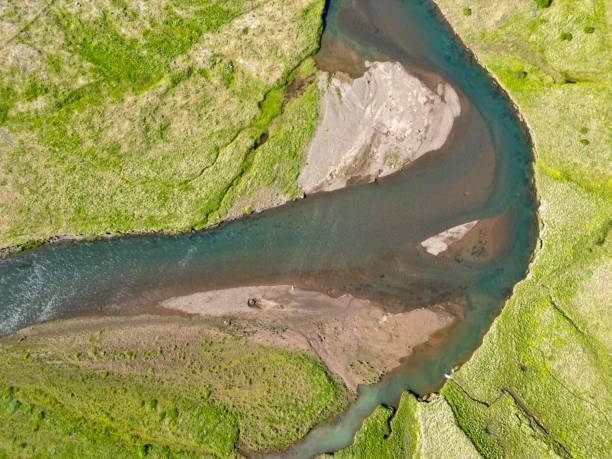 istock Iceland Aerial View - Riverbed 1424848219