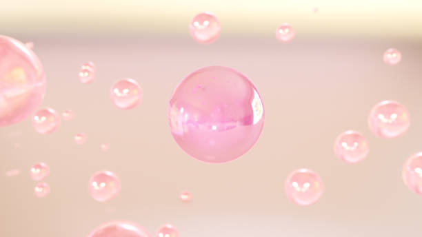 istock 3D cosmetic rendering Serum bubbles of various colors on a blurred background 1424859945