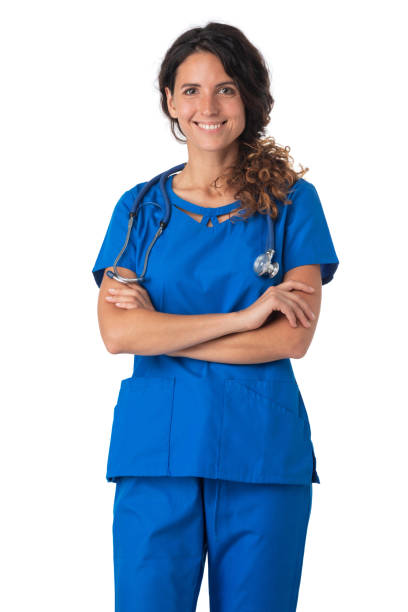 Nurse in uniform isolated on white