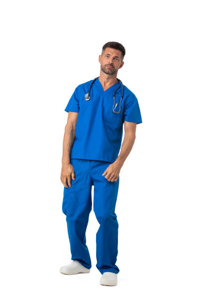 istock Tired sleepy doctor on white 1424860697