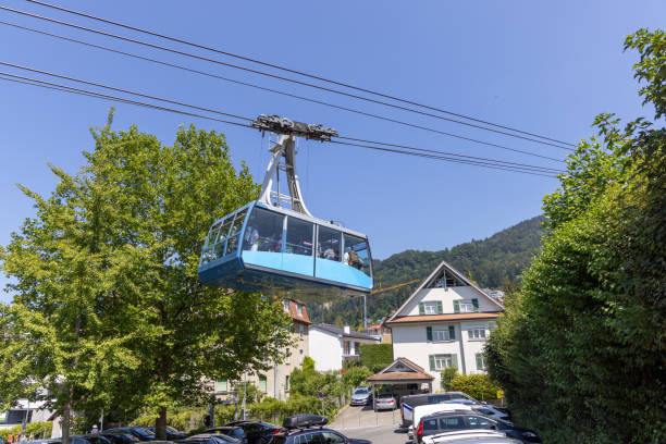 funivia della pfänderbahn, bregenz - bregenz bodensee overhead cable car austria foto e immagini stock