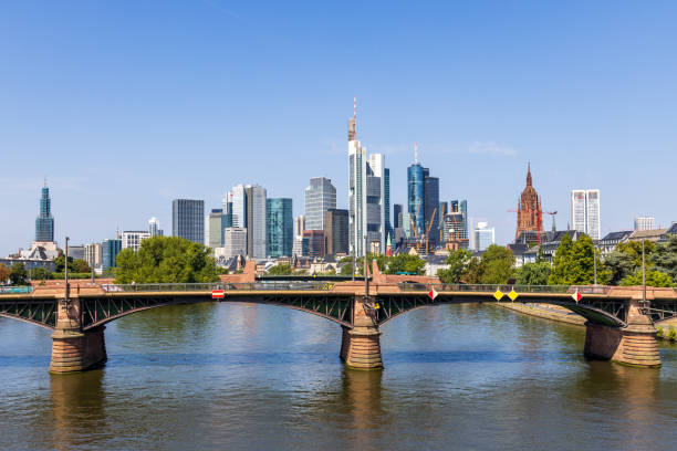 istock Frankfurt skyline and Ignatz Bubis bridge at daytime 1424862041