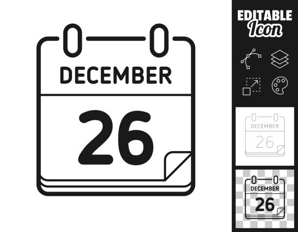 December 26. Icon for design. Easily editable vector art illustration