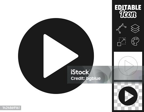 istock Play button. Icon for design. Easily editable 1424869161