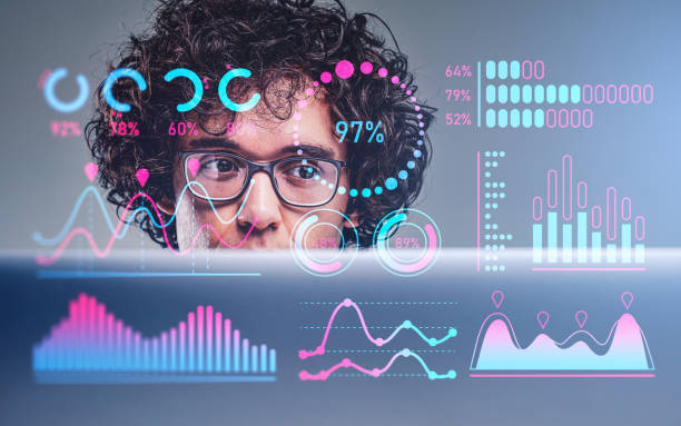 istock Businessman working with laptop, forex diagrams with numbers and analysis 1424872759