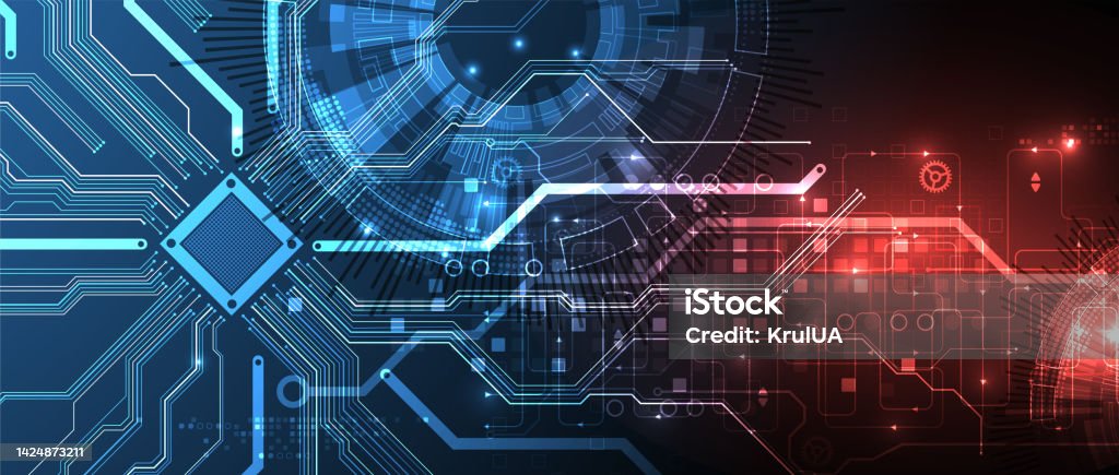 Abstract Background On Technological And Scientific Topics Cpu Concept ...