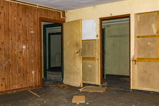 istock Broken destroyed old house in forest Germany. 1424873572