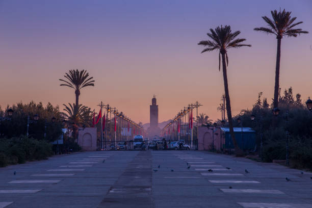 The Minaret of the Koutoubia Mosque in Marrakech, Morocco, A World Heritage Site