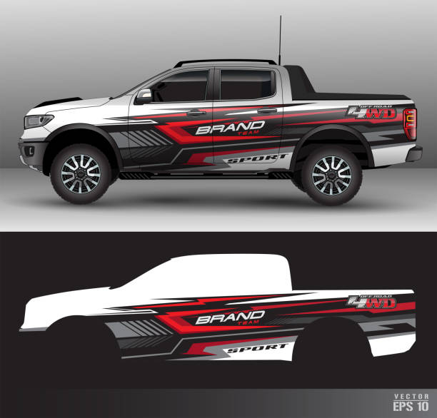 rennwagen-wrap-design-vektor. grafische abstrakte streifen-renn-hintergrund-kit-designs für wrap-fahrzeug, rennwagen rally_18092022 - einwickeln stock-grafiken, -clipart, -cartoons und -symbole