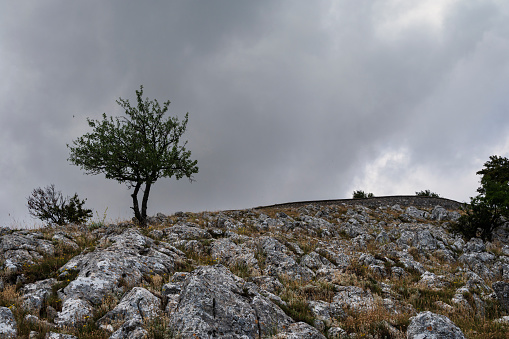 sceneries along the pedestrian road that lead to the Church of the Black Madonna of the Sacro Monte di Viggiano, Potenza, Basilicata