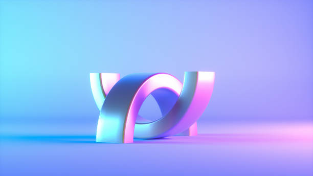 istock Abstract background with iridescent colorful geometric shapes 1424888165