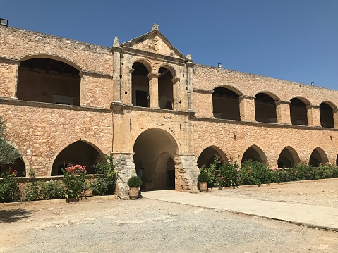 Old monastery de Santa Maria la Real in Obona, landmark on the Camino de Santiago trail between Tineo and Pola de Allande, Asturias, Spain