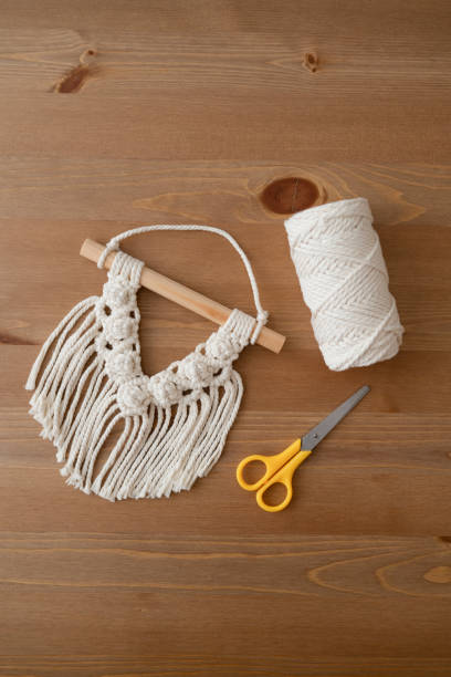 istock Macrame materials and products are on the table 1424892762