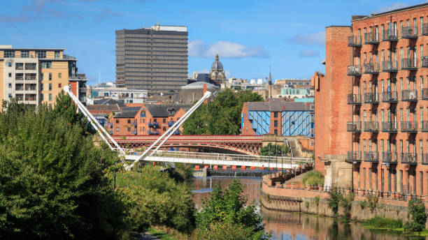 istock Apartments overlooking the river Aire in Leeds city centre 1424897043