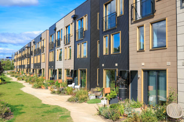 istock Modern eco housing by the River Aire in Leeds 1424898443