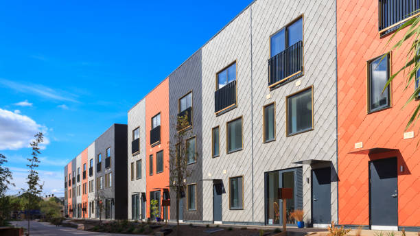 istock Modern eco housing by the River Aire in Leeds 1424898514