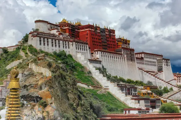 Potala Palace, the original residence of the Dalai Lama and the most important architecture of Tibetan Buddhism in Lhasa, Tibet, China