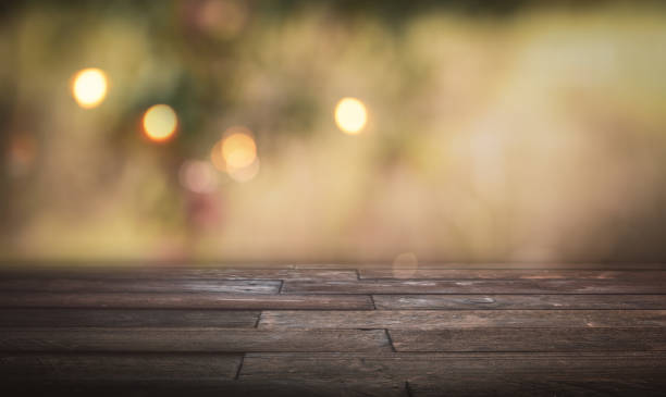istock Autumn background with wooden table 1424910537