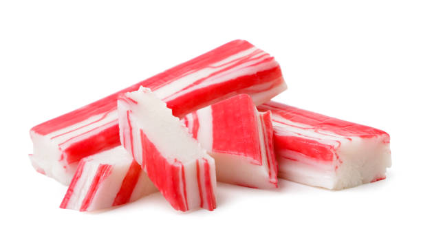 istock Crab sticks and pieces on a white background. isolated 1424913274
