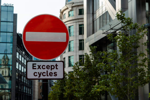 istock A no entry except for cycles sign in a city 1424917332