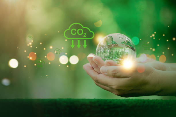 istock Developing sustainable CO2 concepts and low reduce CO2 emissions and carbon footprint to limit global warming and climate change. sustainable environmental management, Greenhouse from renewable energy 1424917696