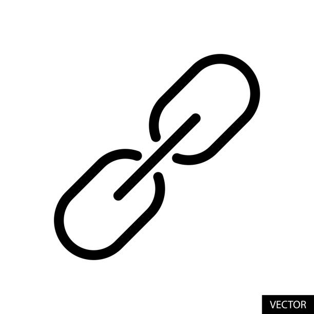 link-vektor-symbol im linienstil-design isoliert auf weißem hintergrund. bearbeitbarer strich. - kettenglied stock-grafiken, -clipart, -cartoons und -symbole