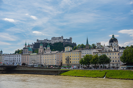 Salzburg and Salzach in Summer.