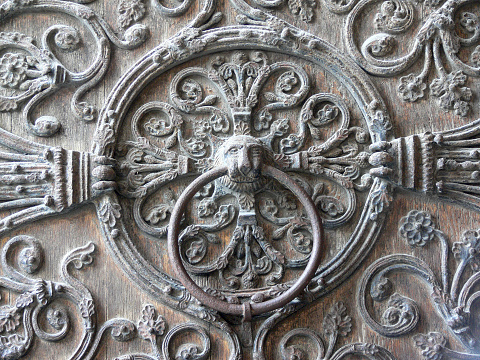 Low relief on the door of the Notre Dame church in Paris