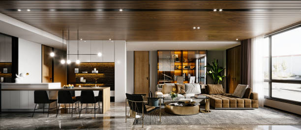 istock 3d render of luxury home living room 1424930232