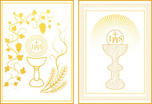 Vector illustration of Communion Cards