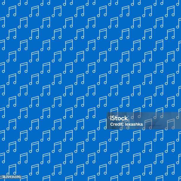 Blue Notes Pattern Vector Musical Note Blue Simple Seamless Pattern Stock Illustration ...