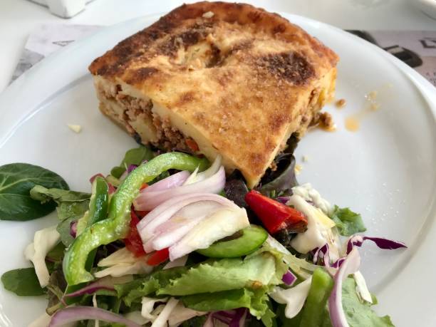istock Greece - moussaka and salad 1424939837