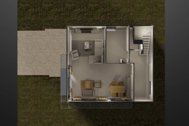 istock 3D illustration of building project 1424944519