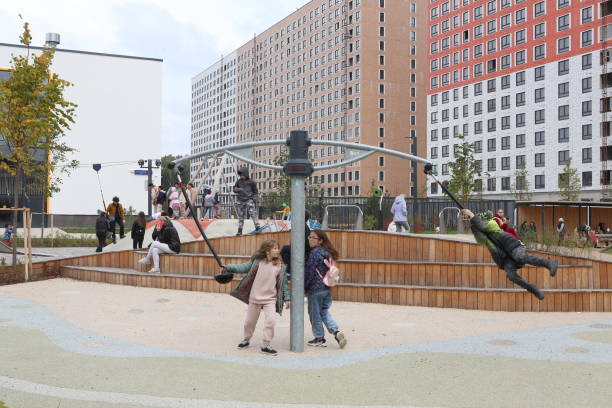 Moscow, Russia – September 18, 2022: New playground \