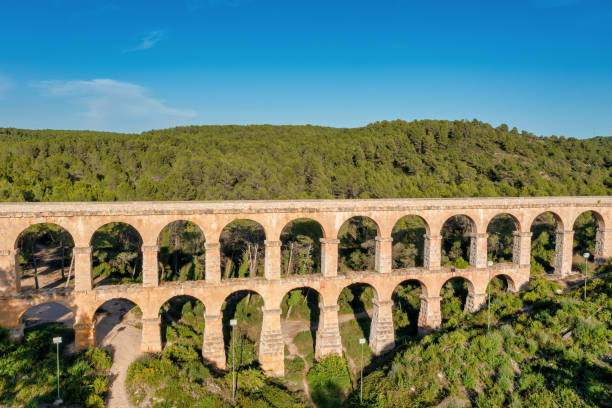 Les Ferreres Aqueduct or Pont del Diable - Devil's Bridge. A Roman aqueduct at Tarragona, Catalunya, Spain stock photo