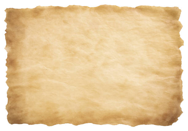 istock old parchment paper sheet vintage aged or texture isolated on white background 1424951439