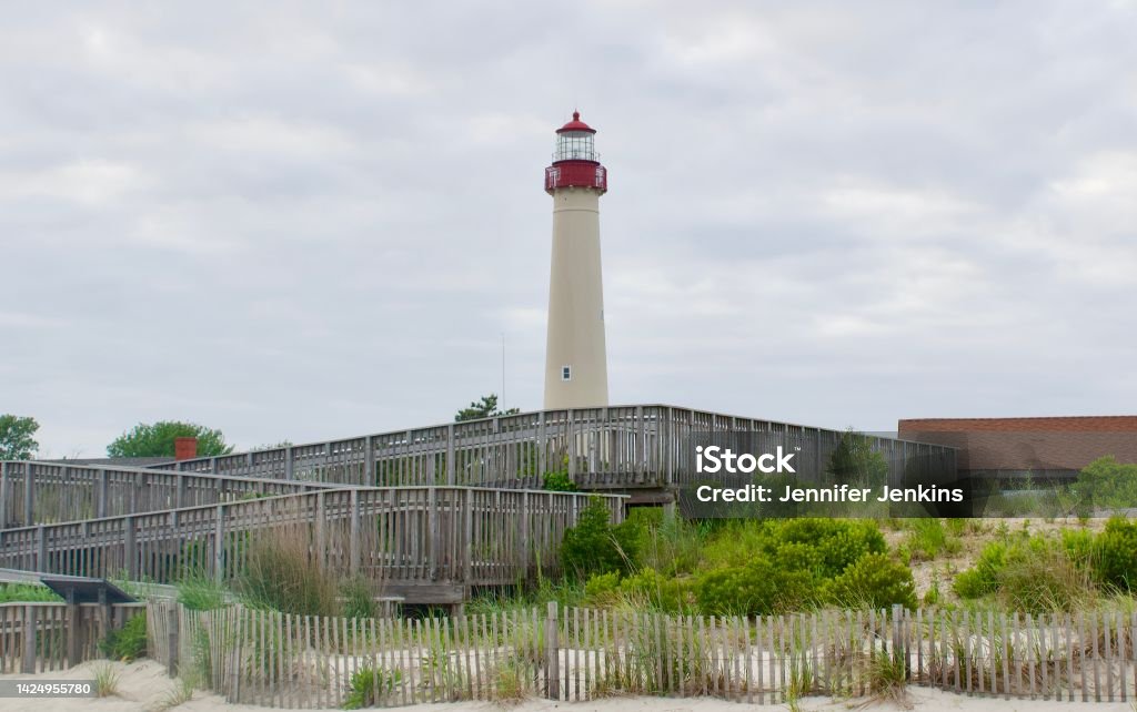 Cape May Point Lighthouse lighthouse in Cape May, New Jersey Cape May - New Jersey Stock Photo