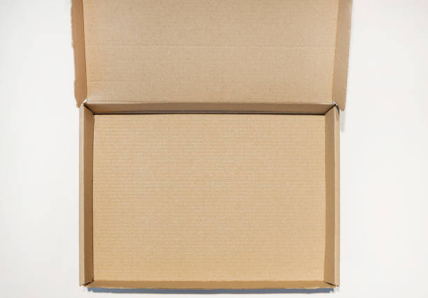 Top view of an empty cardboard box.