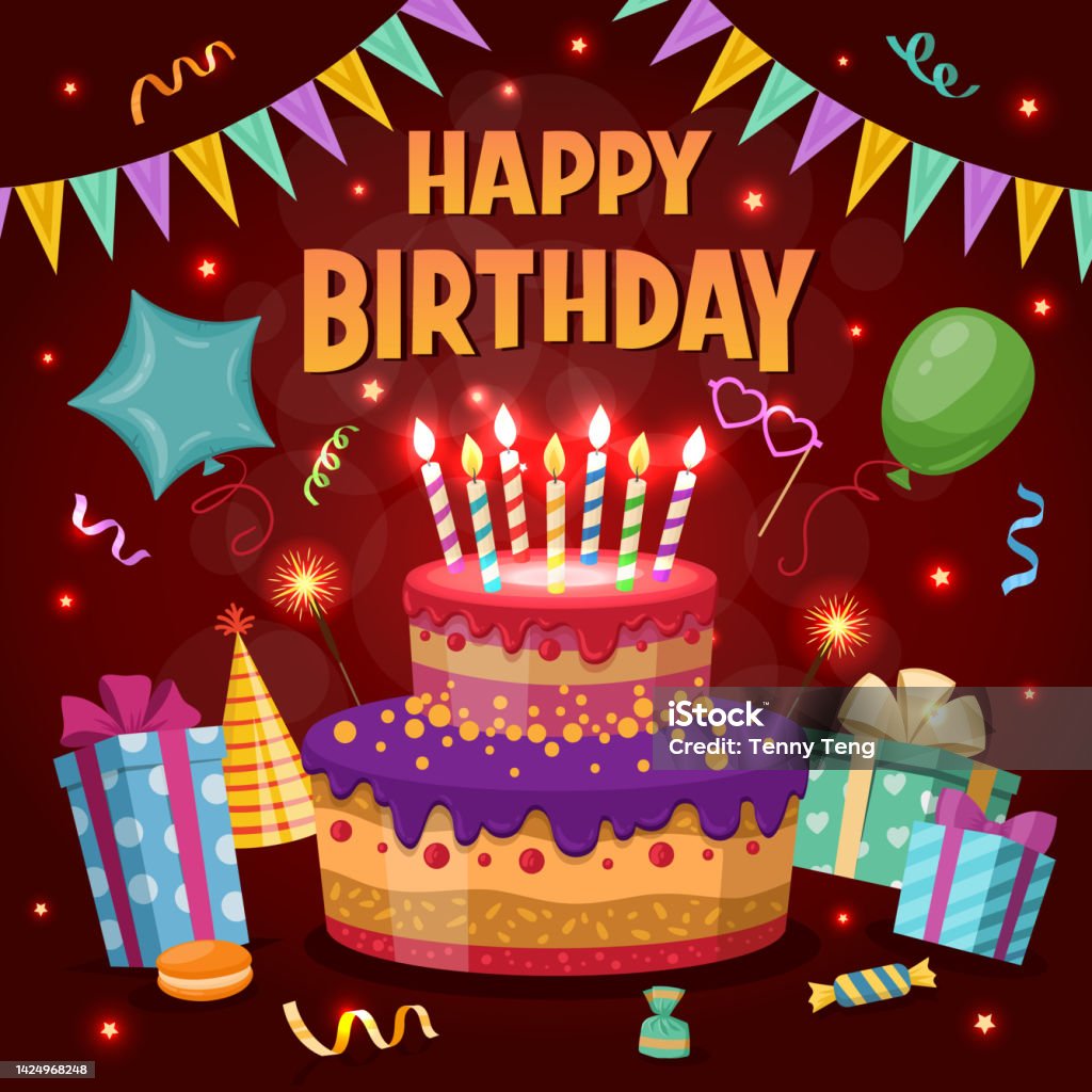 Chúc Mừng Sinh Nhật Thiệp Tiệc Tùng Phim Hoạt Hình Nền Lễ Hội Hb ...