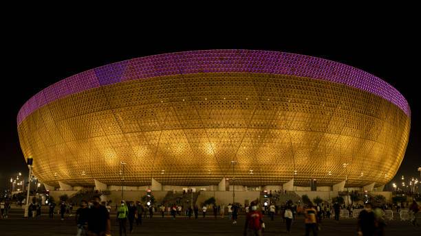 das lusail iconic stadium oder lusail stadium ist ein fußballstadion in der katarischen stadt lusail. - international team soccer fotos stock-fotos und bilder