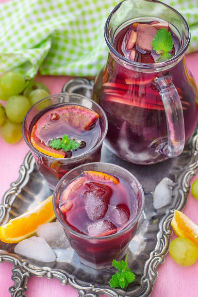 istock Spanish drink Sangria with red wine and fruit 1424969191