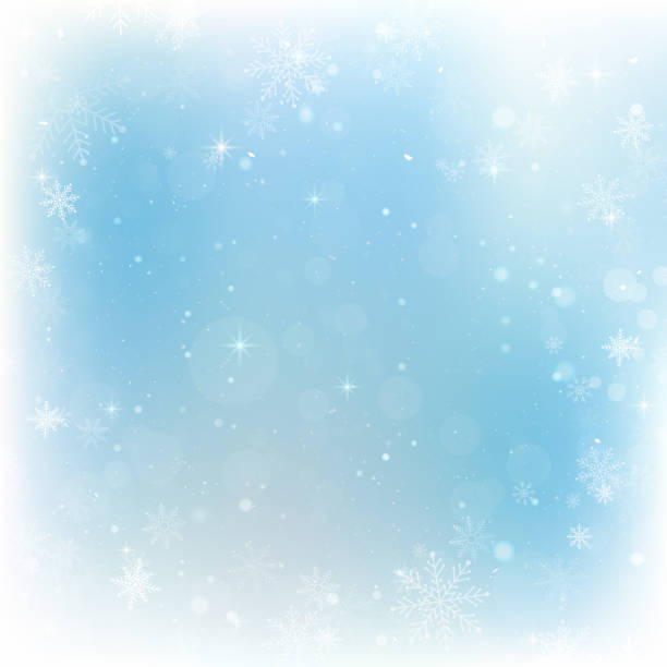 istock Abstract Christmas background with snowflakes. Blue Elegant Winter background 1424971344
