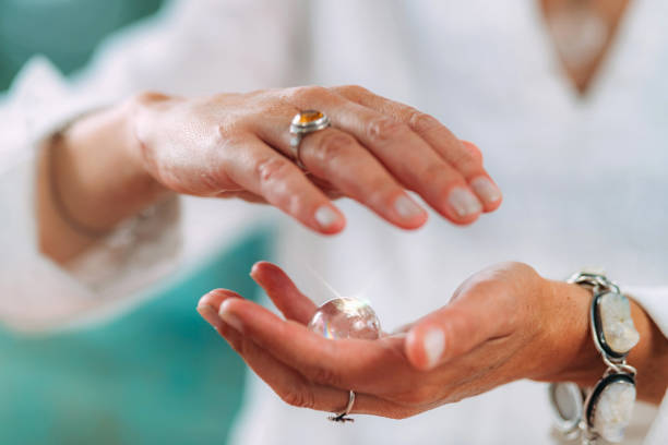 istock Searching for essence, self-exploration and emotional intelligence healing session. 1424974100