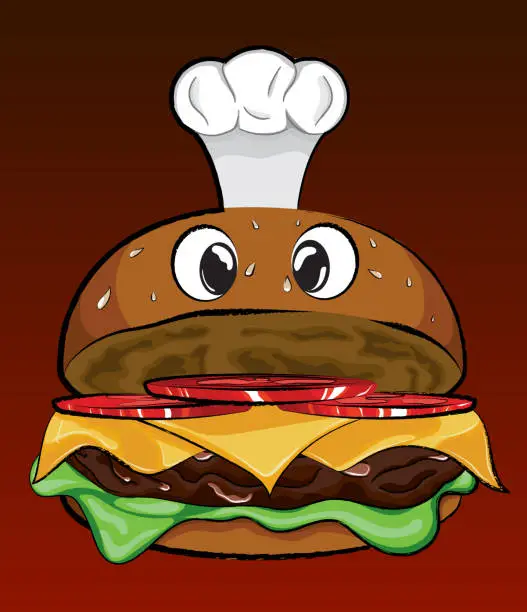 Vector illustration of Hamburger Charactor
