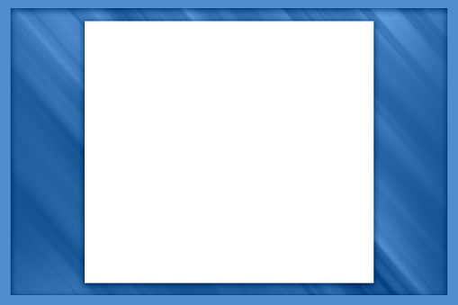 white square on blue blur motion speed background and blue frame background, object, banner, template, copy space